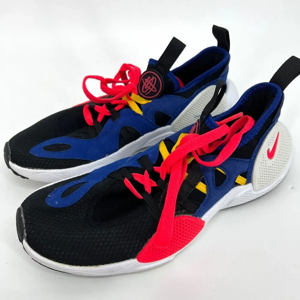 NIke Huarache Youth 6Y E.D.G.E. GS Running Shoes CD9272-002 Black / Blue / Red